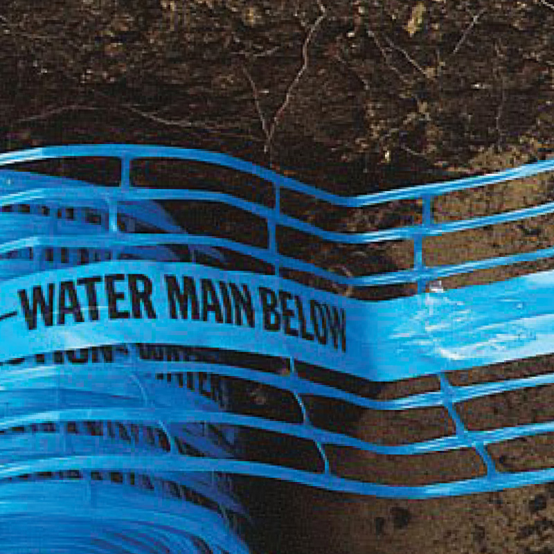 200mmx100m BLUE 'Caution Water Pipe Below' Detectable Warning Tape